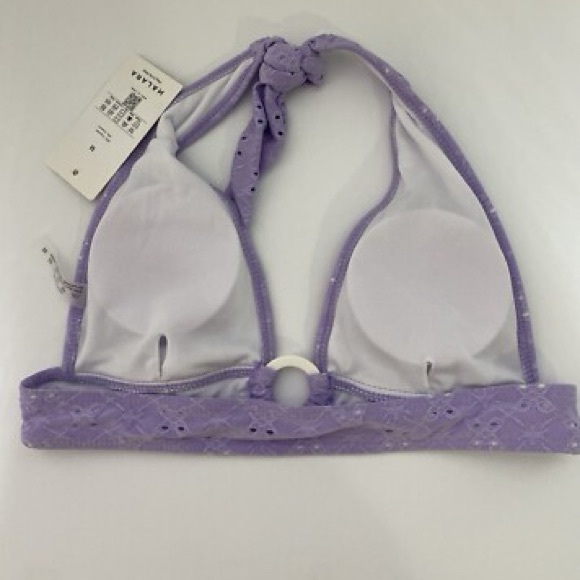 NWT Halara Womens Halter Tie Back Jacquard Bikini Top Backless - Picture 5 of 5